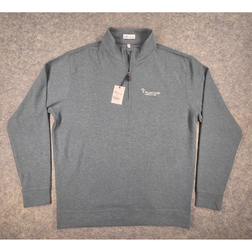 Peter Millar Crown 1/4 Zip Pullover Lacinato Gray XL Pruitt Health Logo NWT Golf